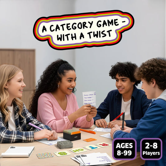 Skillmatics First to 5 letter cards speed up decisions for parties