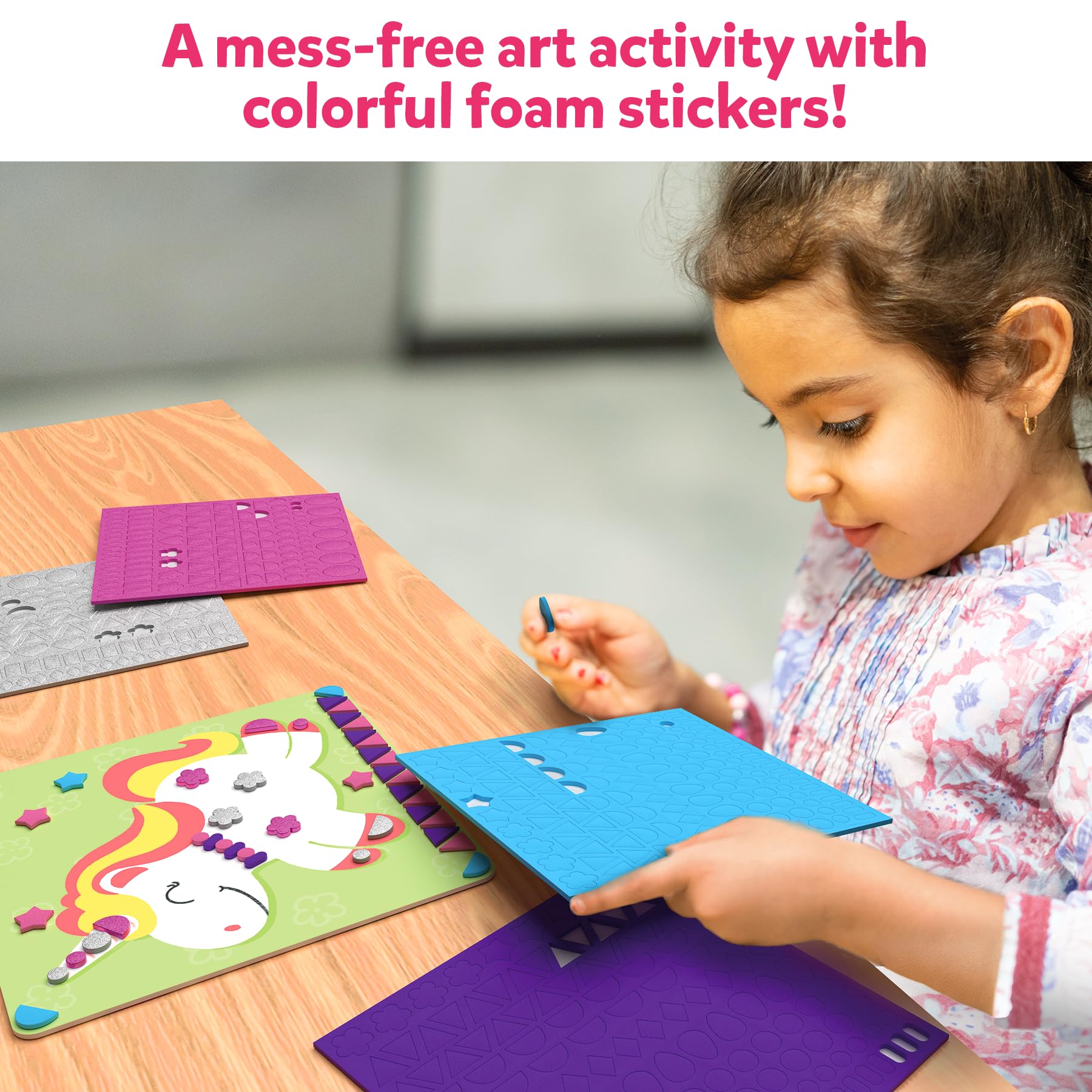 Skillmatics colorful foam stickers, convenient pack for quick craft sessions.