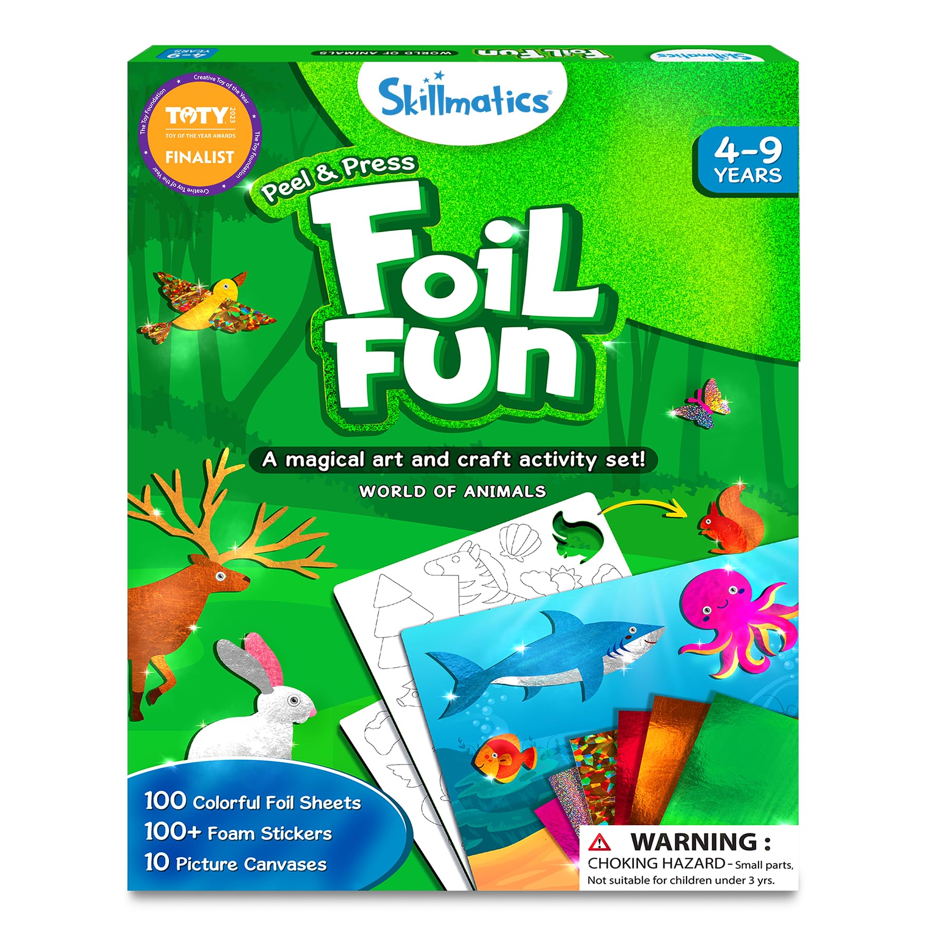 Skillmatics Foil Fun animals lion canvas: engaging, mess-free art for curious kids.
