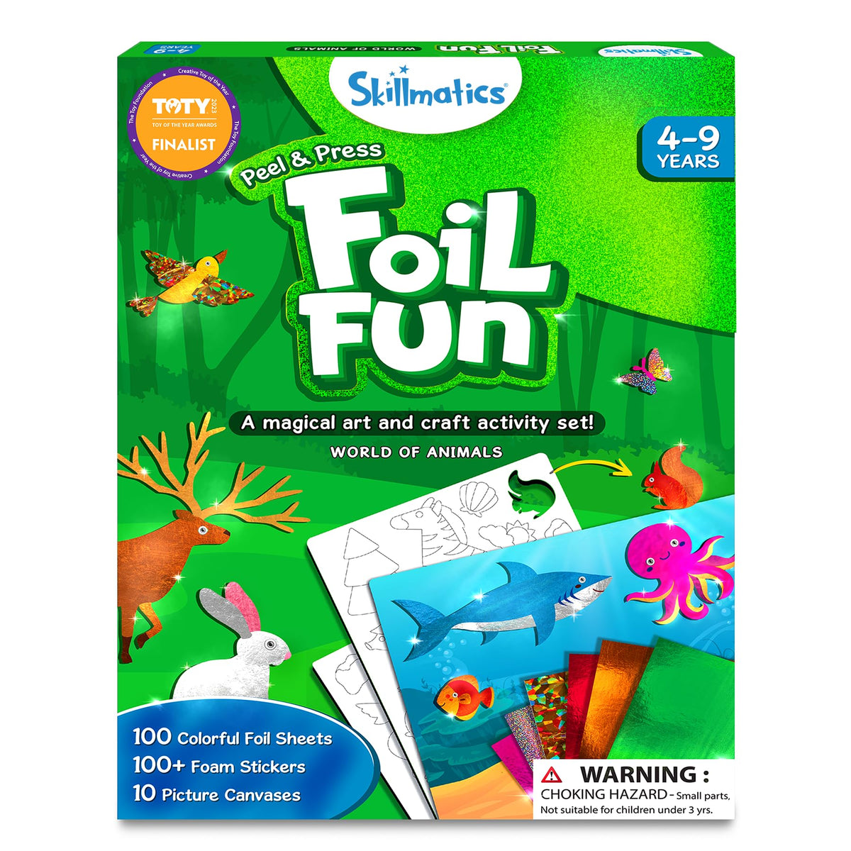 Skillmatics Foil Fun animals lion canvas: engaging, mess-free art for curious kids.