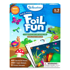 Skillmatics Foil Fun: bug and butterfly foil art in progress, spark creativity.