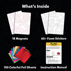 Skillmatics Foil Fun color foil sheets brightening DIY projects with sparkling detail.