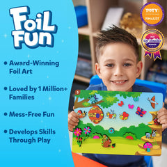 Skillmatics Foil Fun: colorful foil sheets ready for shimmering artwork.