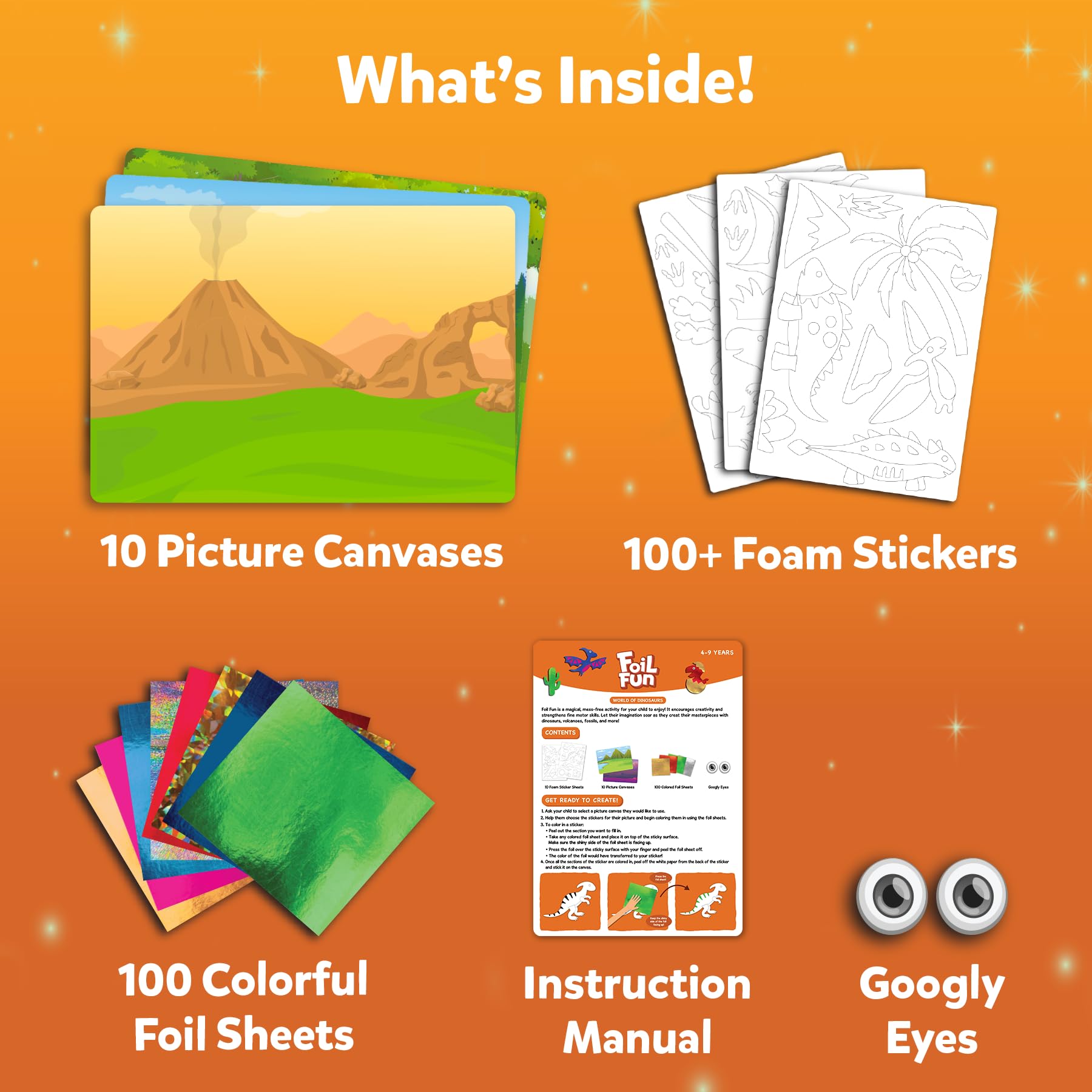Skillmatics Foil Fun colorful foil sheets ignite dinosaur scenes.