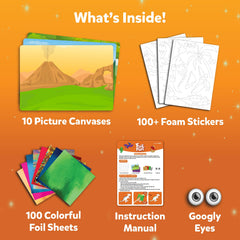 Skillmatics Foil Fun colorful foil sheets ignite dinosaur scenes.