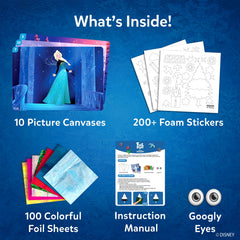Skillmatics Foil Fun dazzling princess dresses add shimmering details to Frozen scenes.