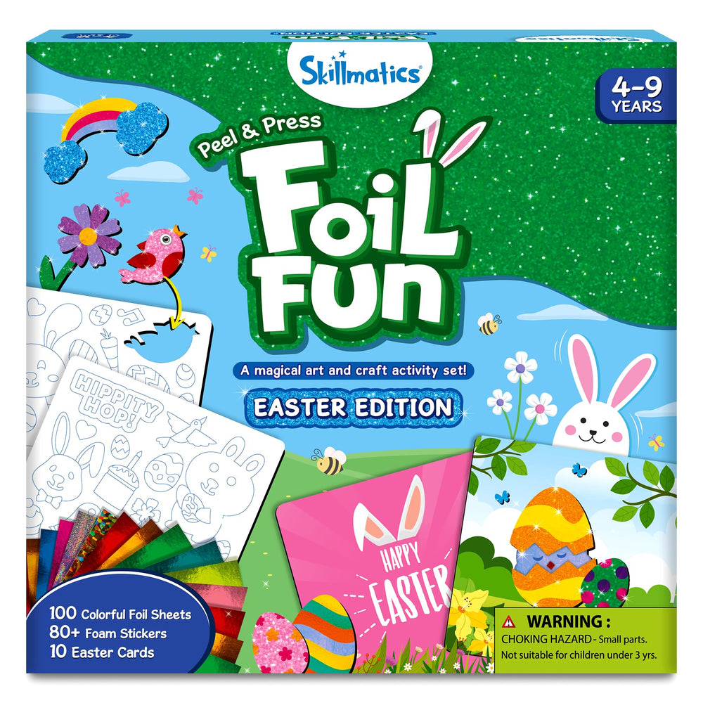 Skillmatics Foil Fun Easter cards with foil sheets add sparkle to greeting designs.
