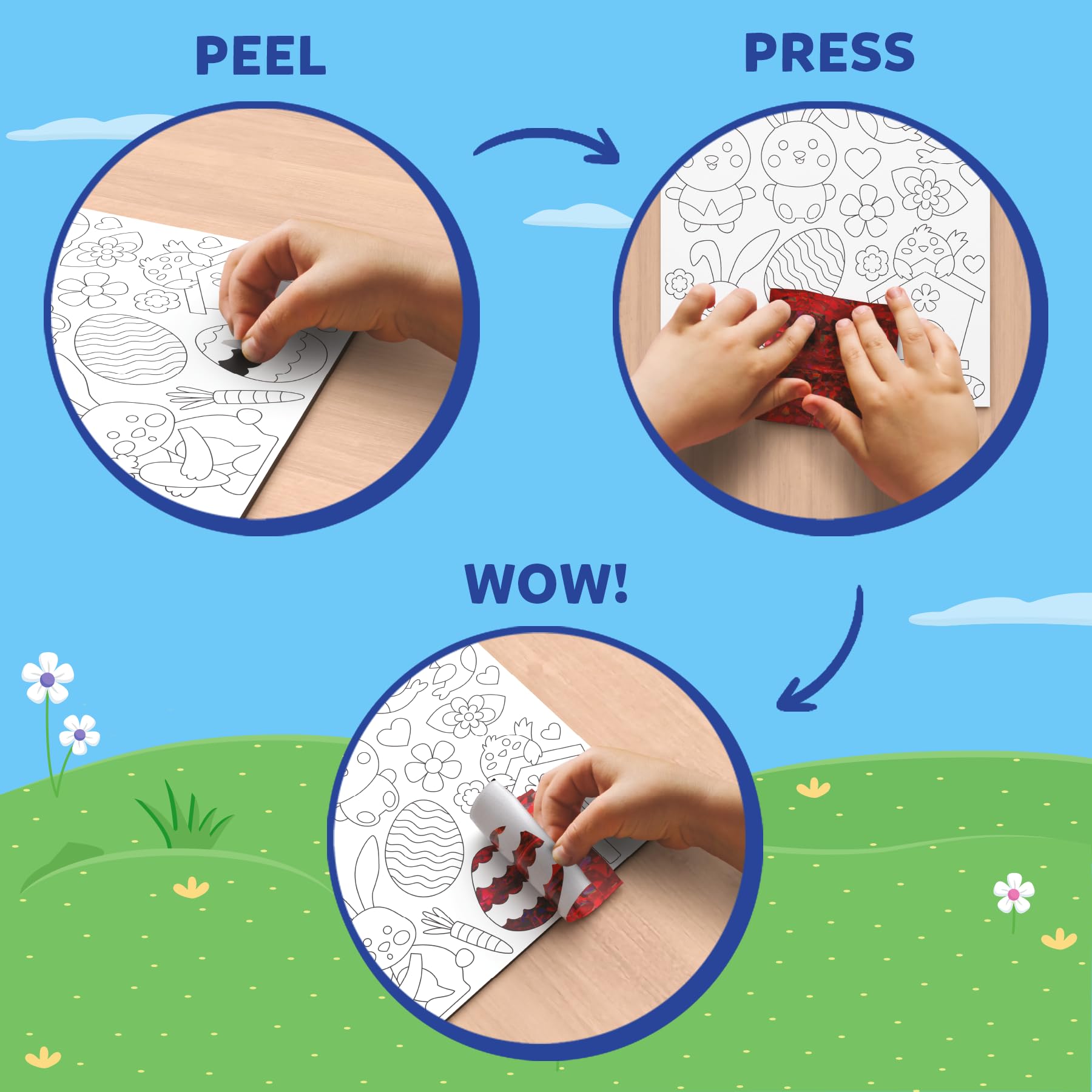 Skillmatics Foil Fun Easter cards create an engaging party activity for kids.