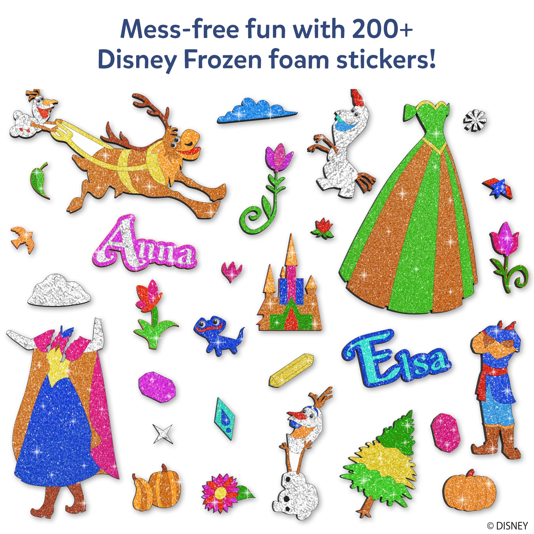 Skillmatics Foil Fun Elsa and Anna figures inspire sparkle-filled storytelling.