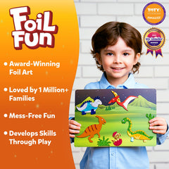 Skillmatics Foil Fun foam stickers add texture for colorful art.