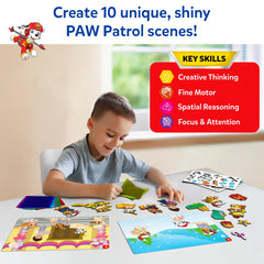 Skillmatics Foil Fun PAW Patrol foam stickers add tactile color for imaginative builds