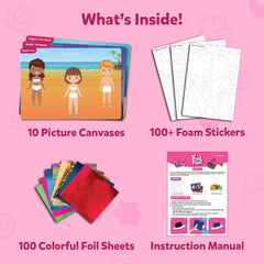 Skillmatics Foil Fun picture canvases provide ready-made scenes to decorate