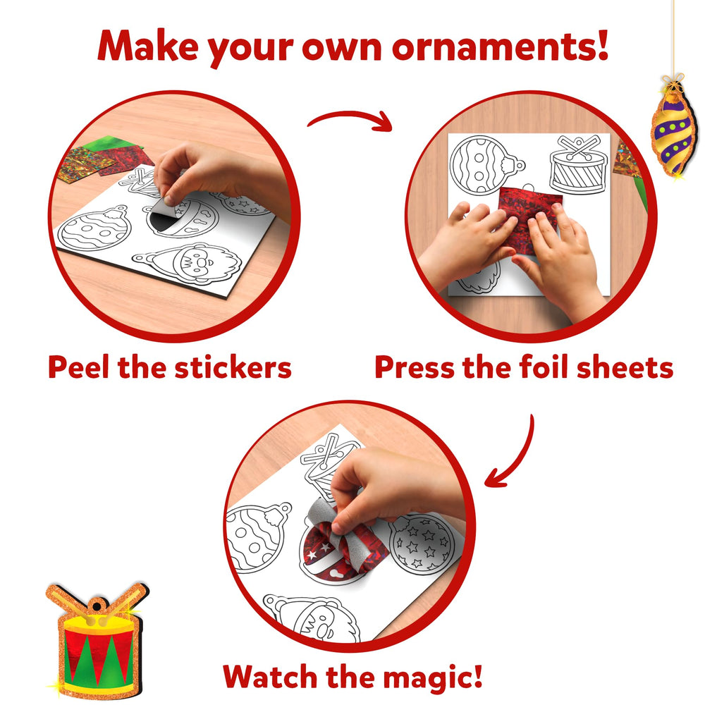 Skillmatics Foil Fun poke-in stick enables quick ornament pops and precise foil application.