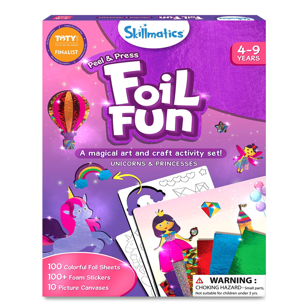 Skillmatics Foil Fun unicorns picture canvas for sparkly, mess-free creativity