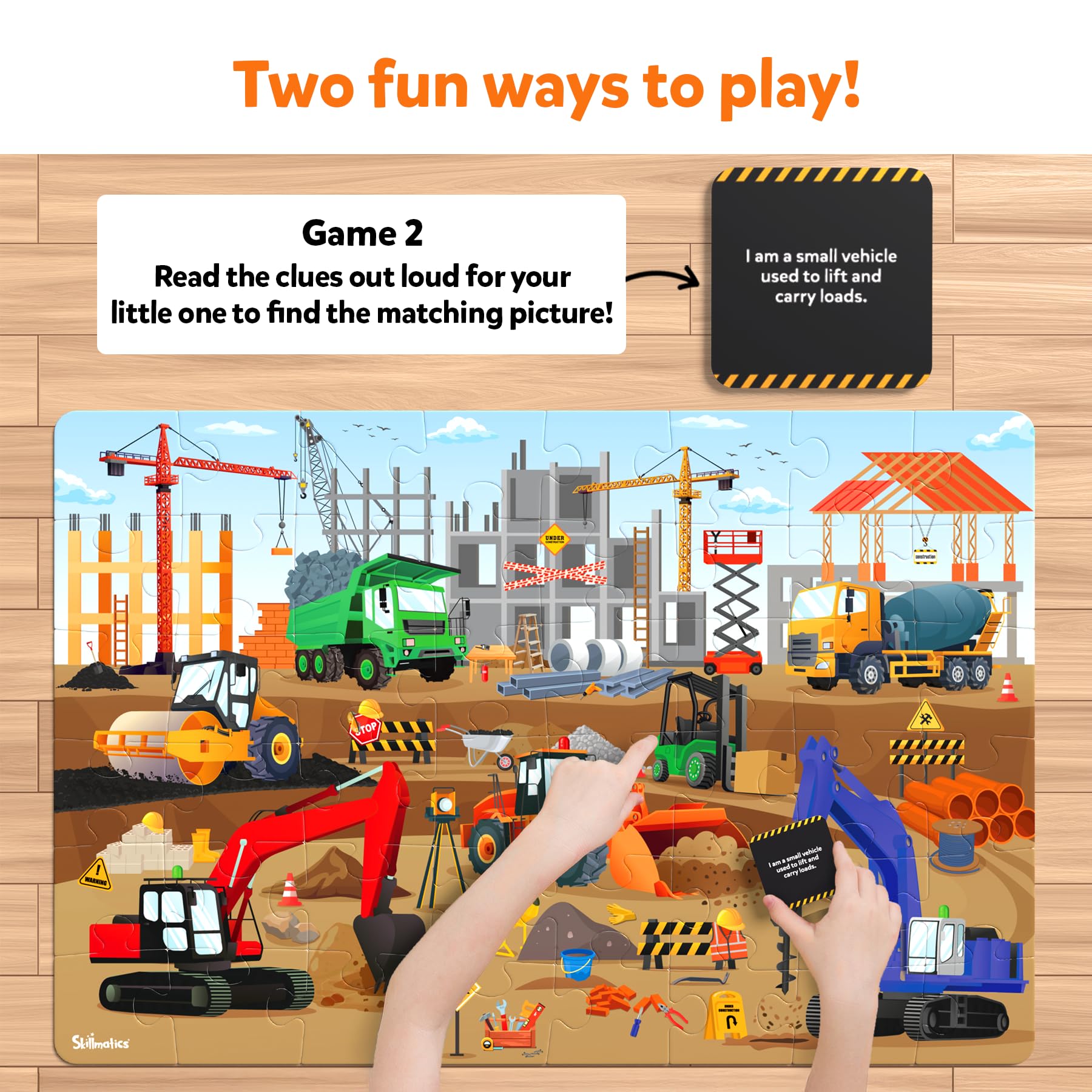 Skillmatics game cards double-sided for extended, varied play prompts.
