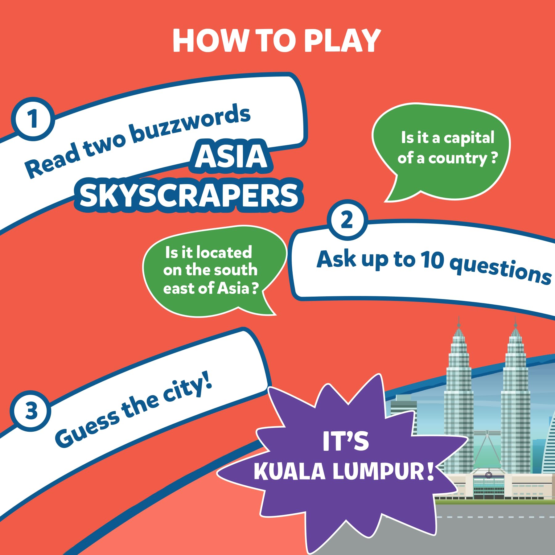 Skillmatics Guess in 10 Cities clue cards: strategize with hints for smarter guesses
