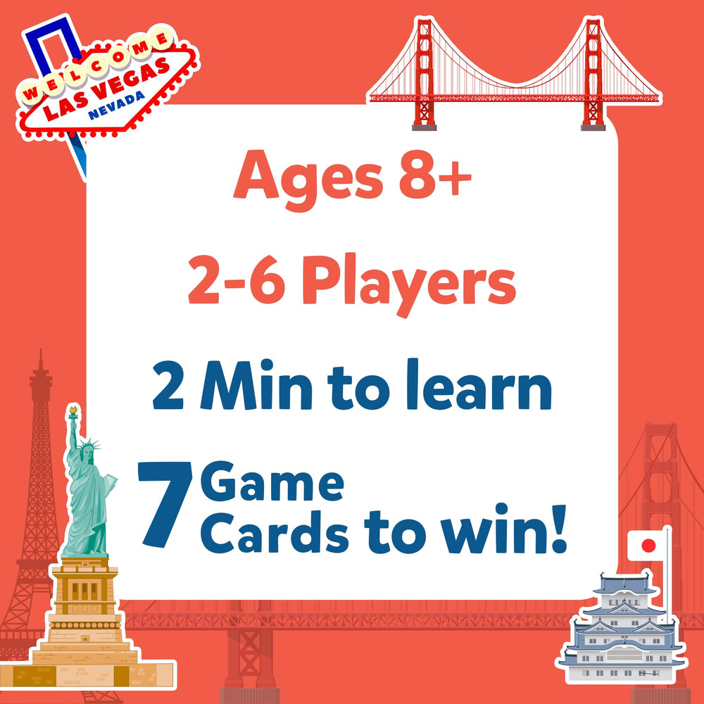 Skillmatics Guess in 10 Cities players 2-6: quick rounds with 20-minute gameplay