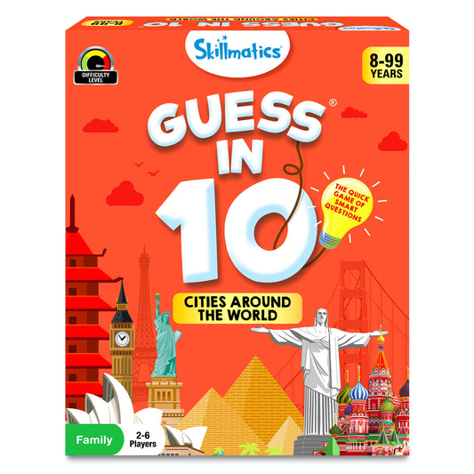 Skillmatics Guess in 10 Cities World Box: portable travel game for on-the-go learning