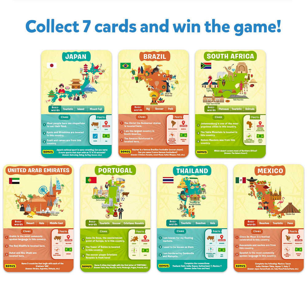 Skillmatics Guess in 10 Countries contents fit for family game nights.