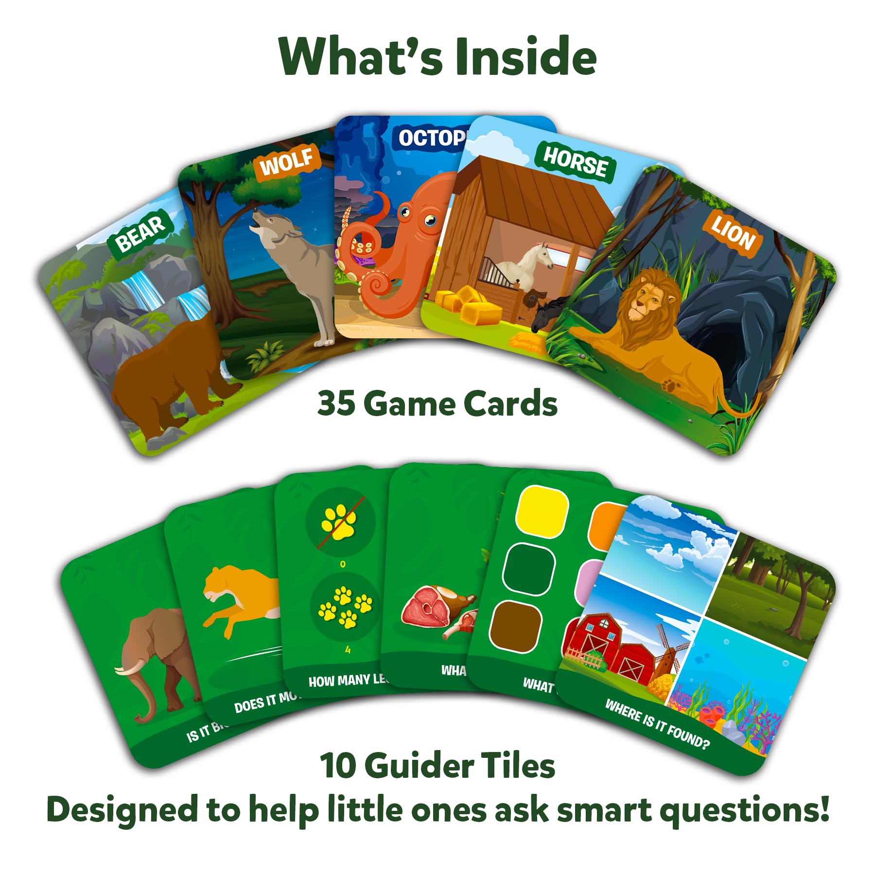 Skillmatics Guider Tiles illustrating question-guided learning for preschoolers
