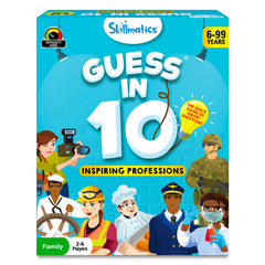 Skillmatics Guess in 10 Professions game cards spread for family game night