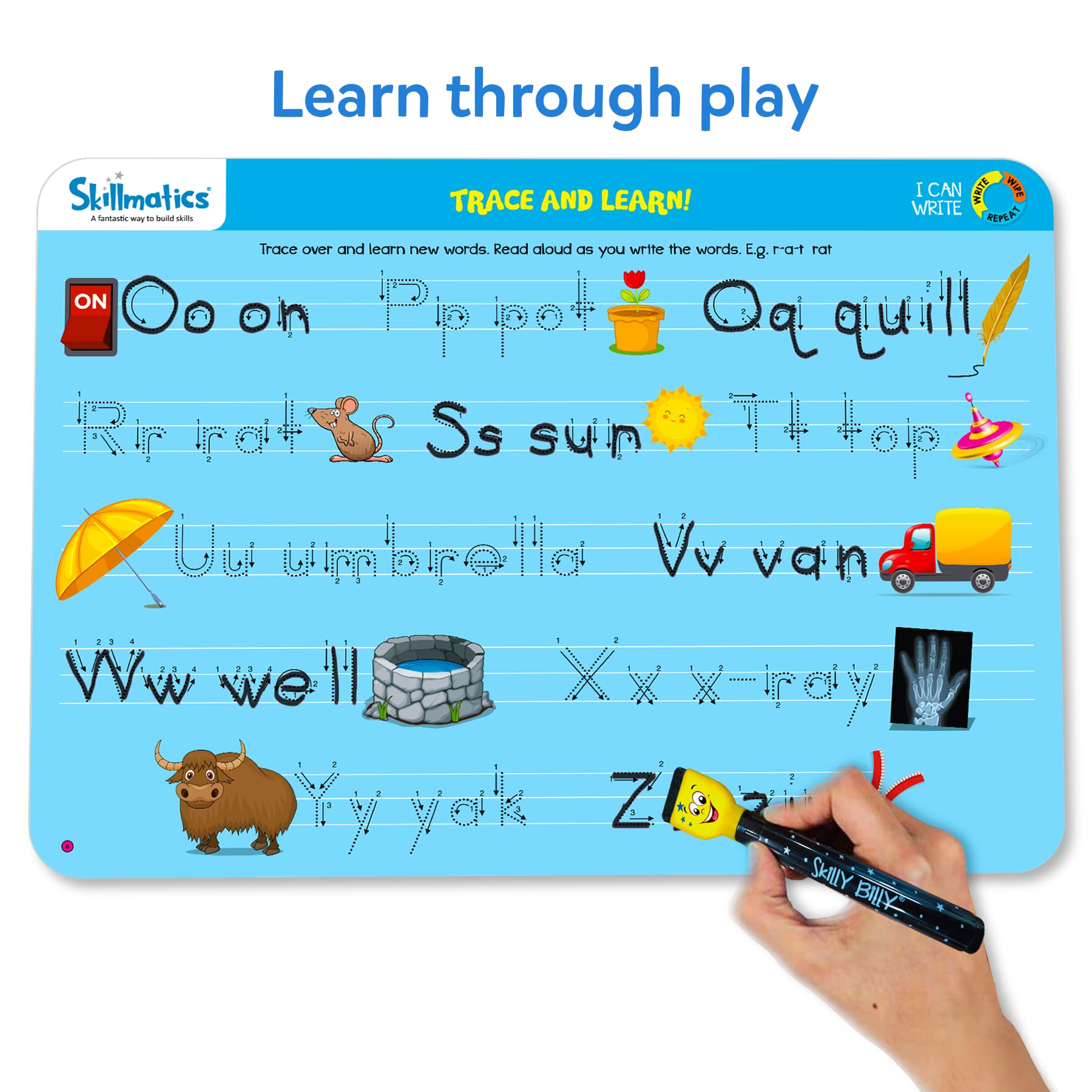 Skillmatics I Can Write achievement certificate celebrating progress