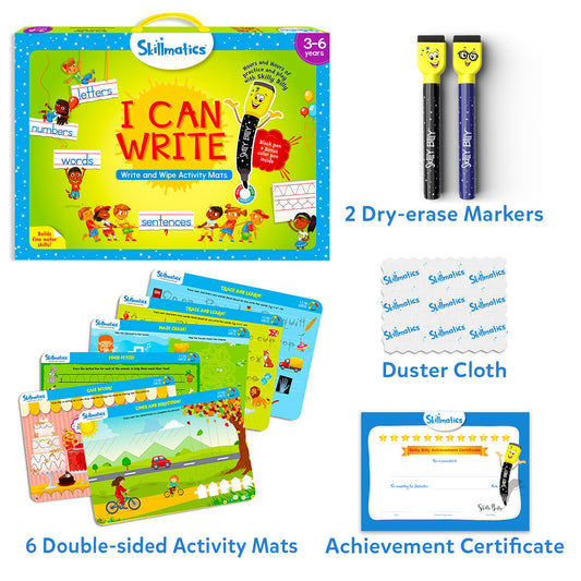 Skillmatics I Can Write dual pens enabling smooth erasable practice