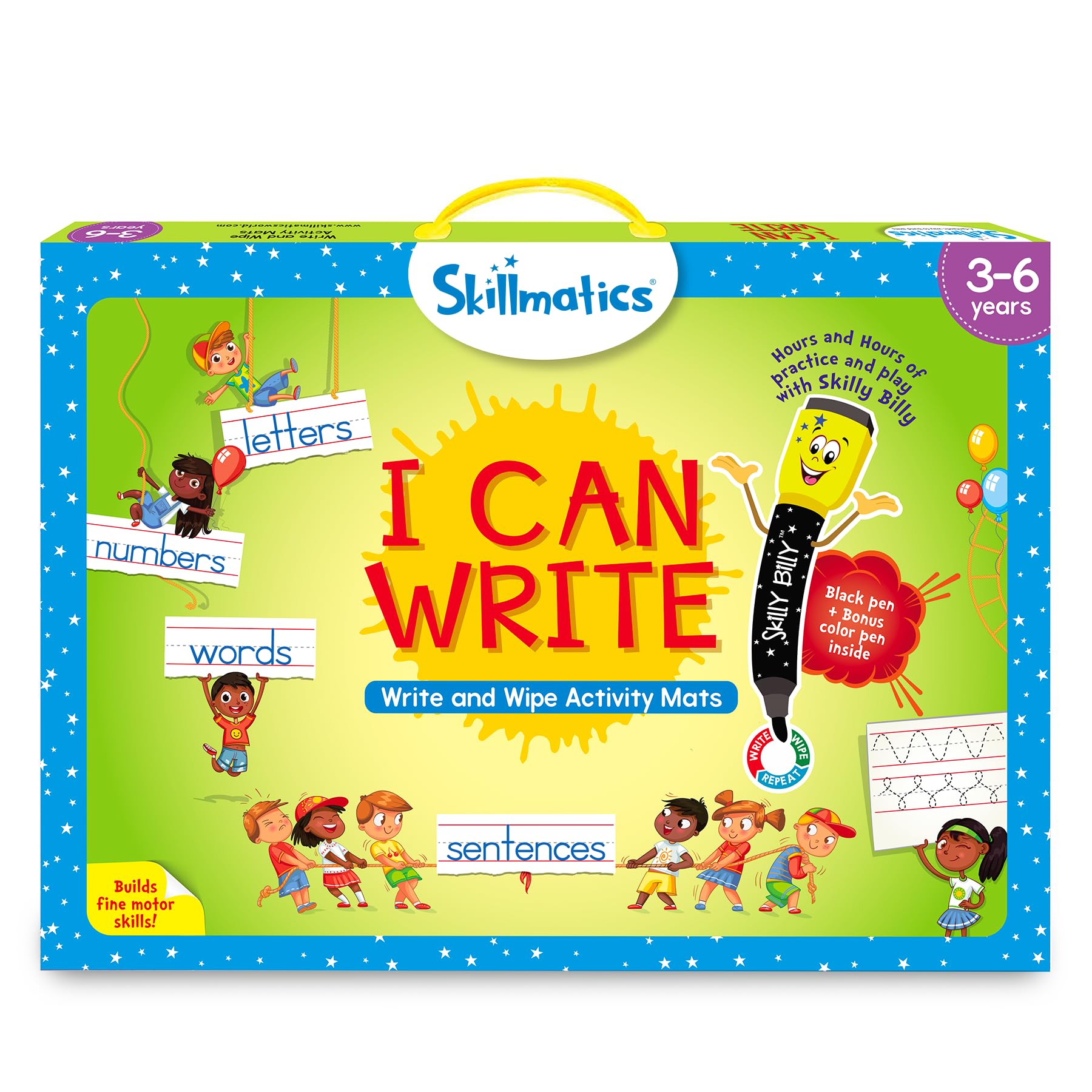 Skillmatics I Can Write mats set with dual pens for reusable learning activities