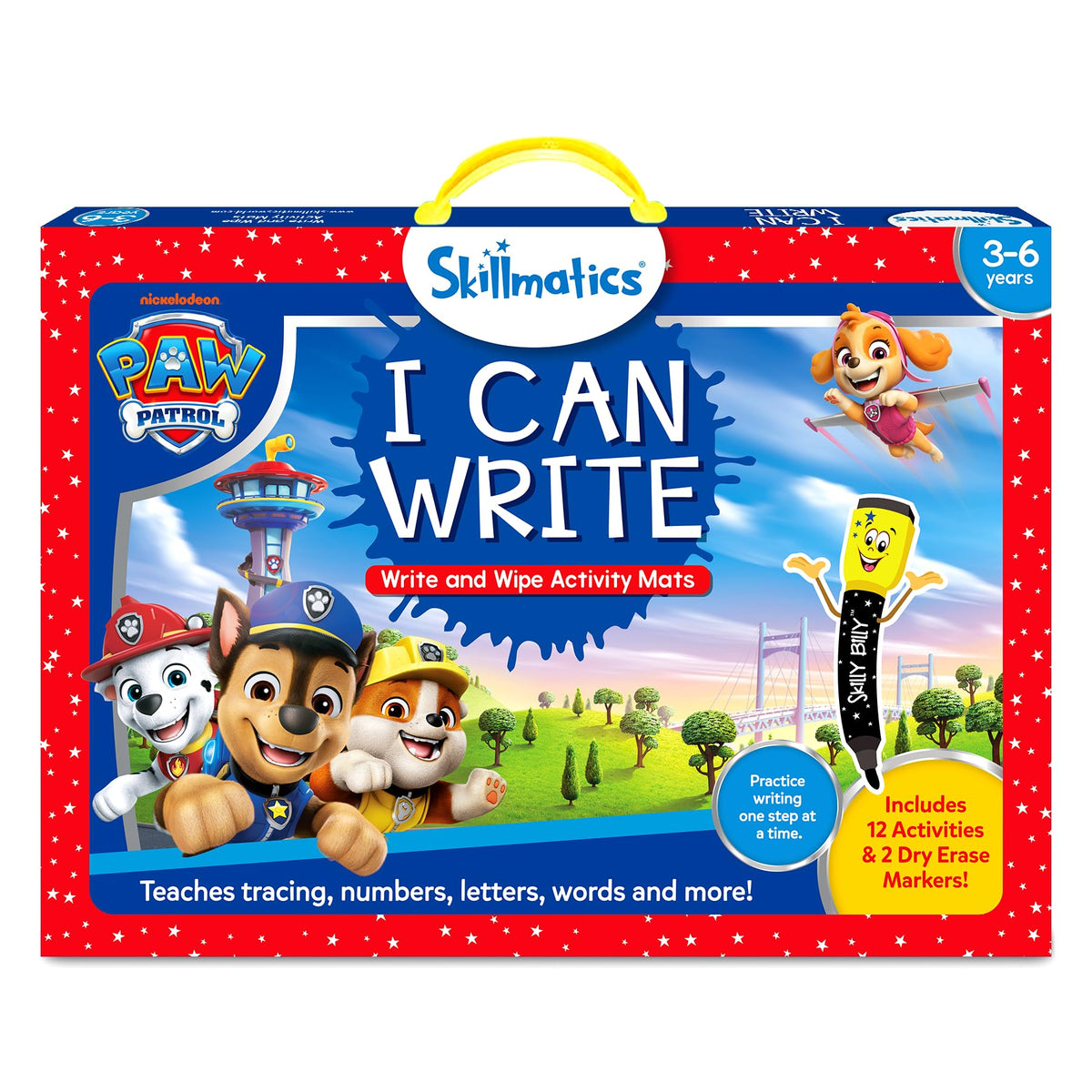 Skillmatics I Can Write PAW Patrol mats for tracing and handwriting practice.