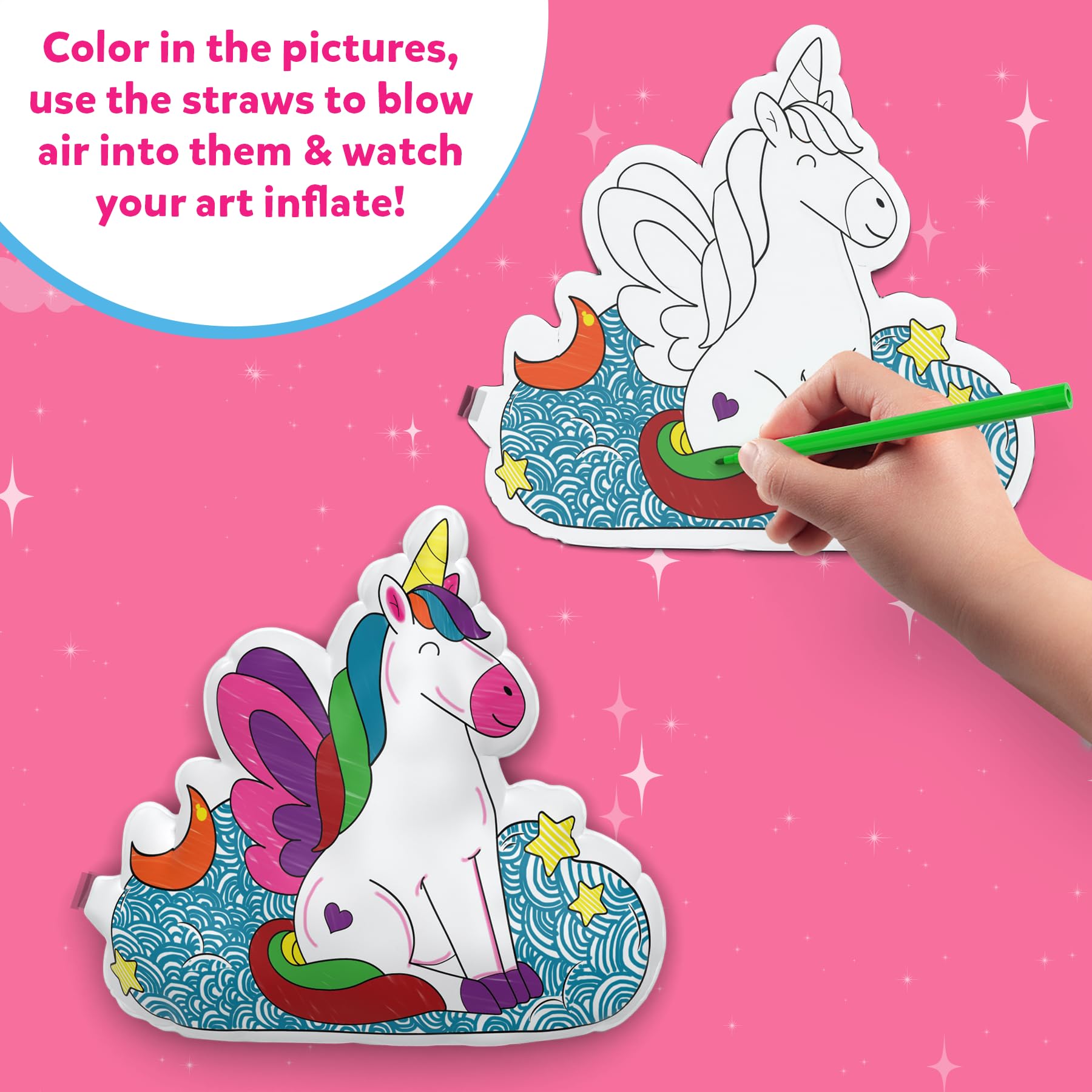 Skillmatics inflatable art double-sided pictures ready for color and inflate