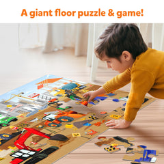 Skillmatics jumbo puzzle pieces in bright colors for little hands and durable use.