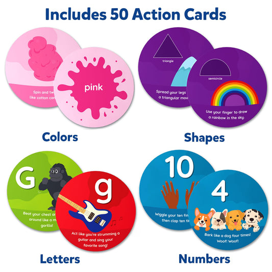 Skillmatics Jump & Learn numbers card supports counting practice with bright visuals.