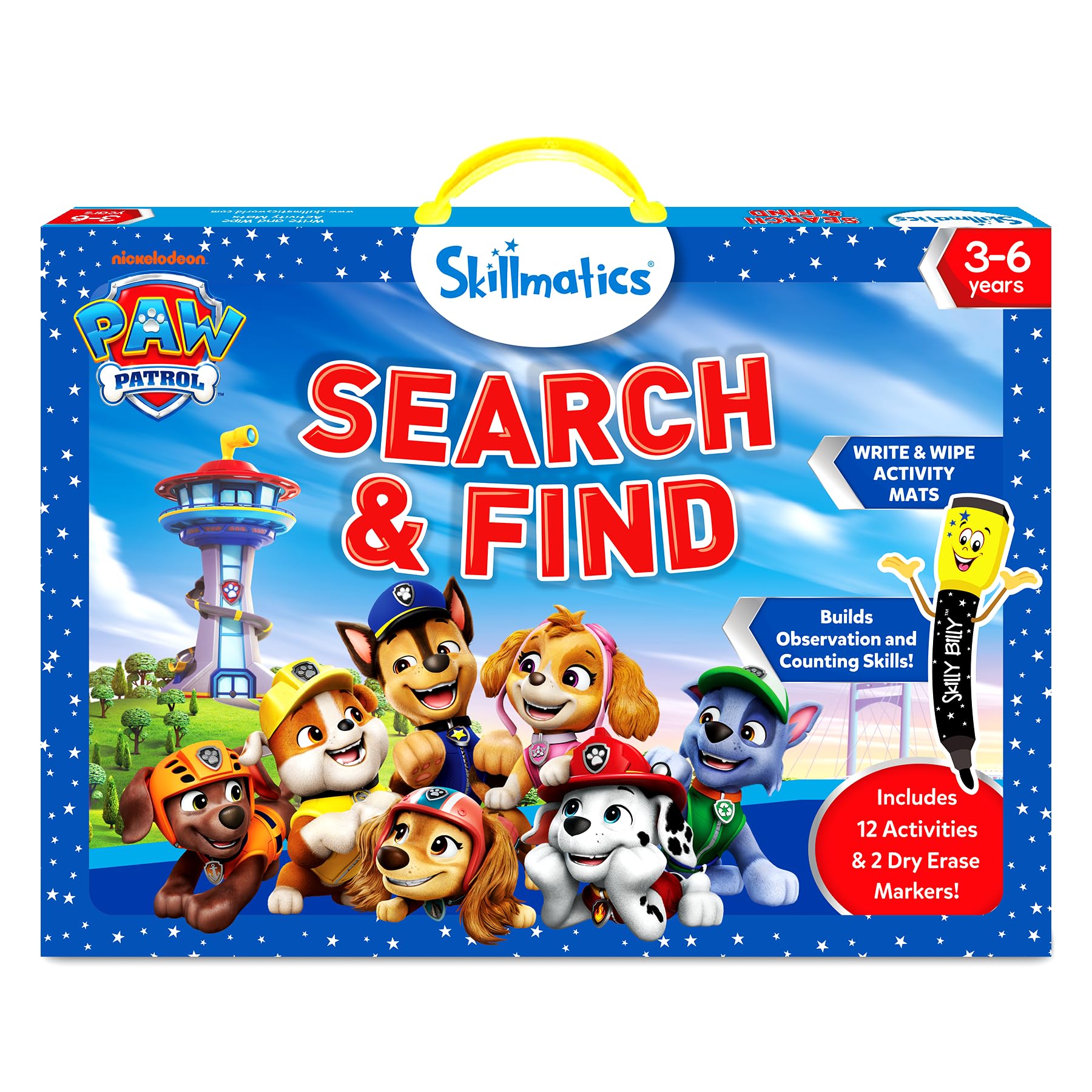 Skillmatics PAW Patrol mats scene with Chase boosts observation and memory through search activity