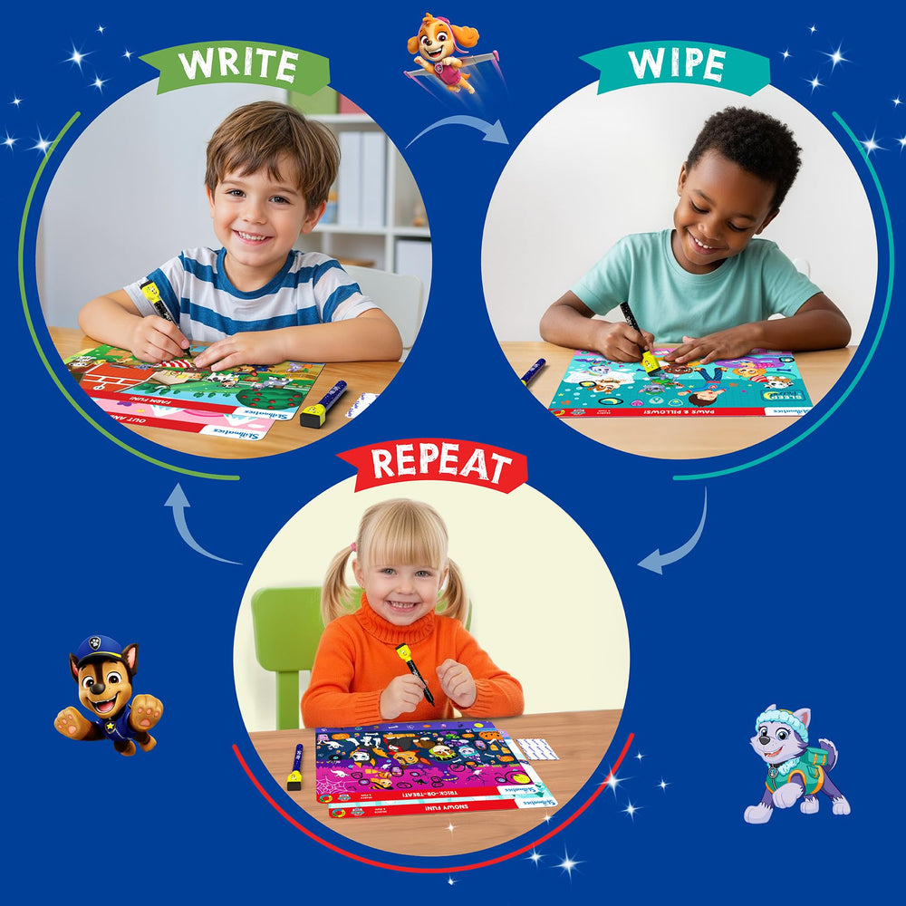 Skillmatics mats with PAW Patrol double-sided scenes ideal for on-the-go learning