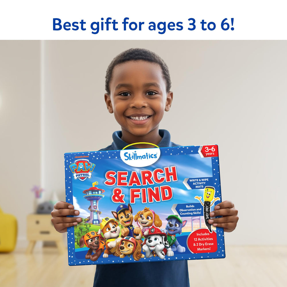 Skillmatics PAW Patrol kit includes markers and certificate for tangible achievement tracking