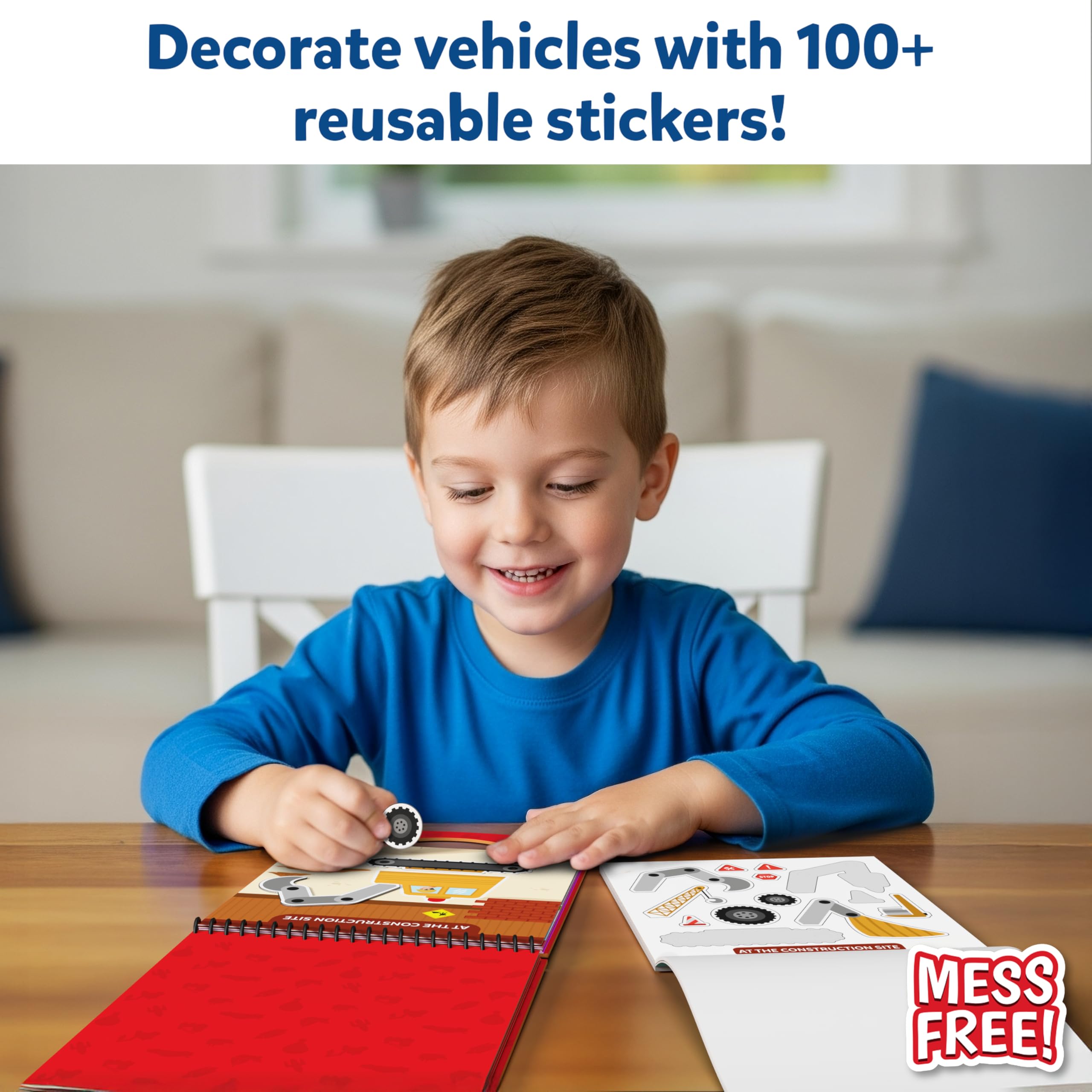 Skillmatics Peelies vehicle stickers spread encourages creative car and truck play.