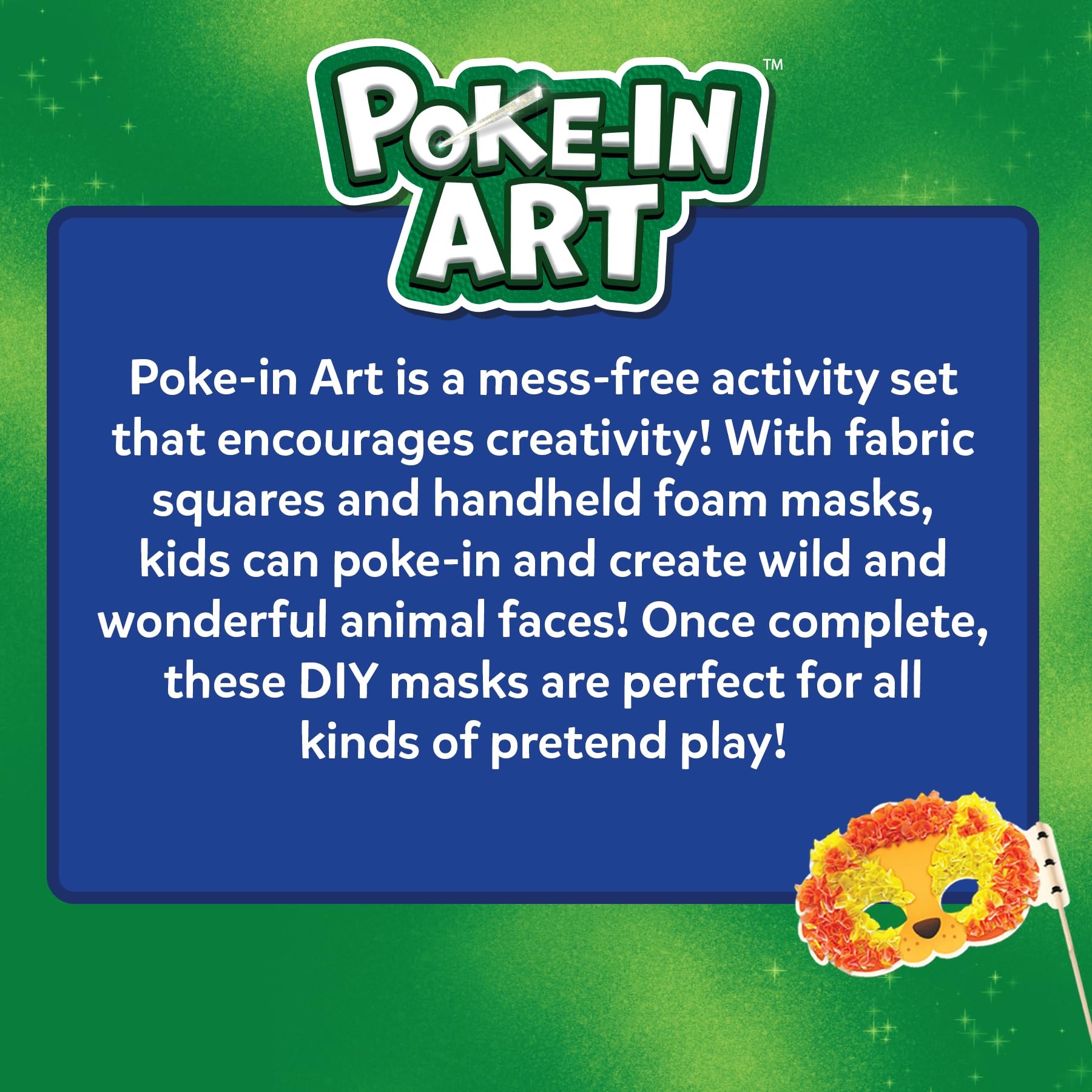 Skillmatics Poke-in Art fabric squares invite vibrant, creative designs.