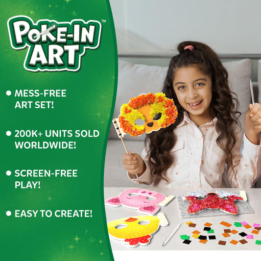 Skillmatics Poke-in Art foam masks ready for imaginative mask making.