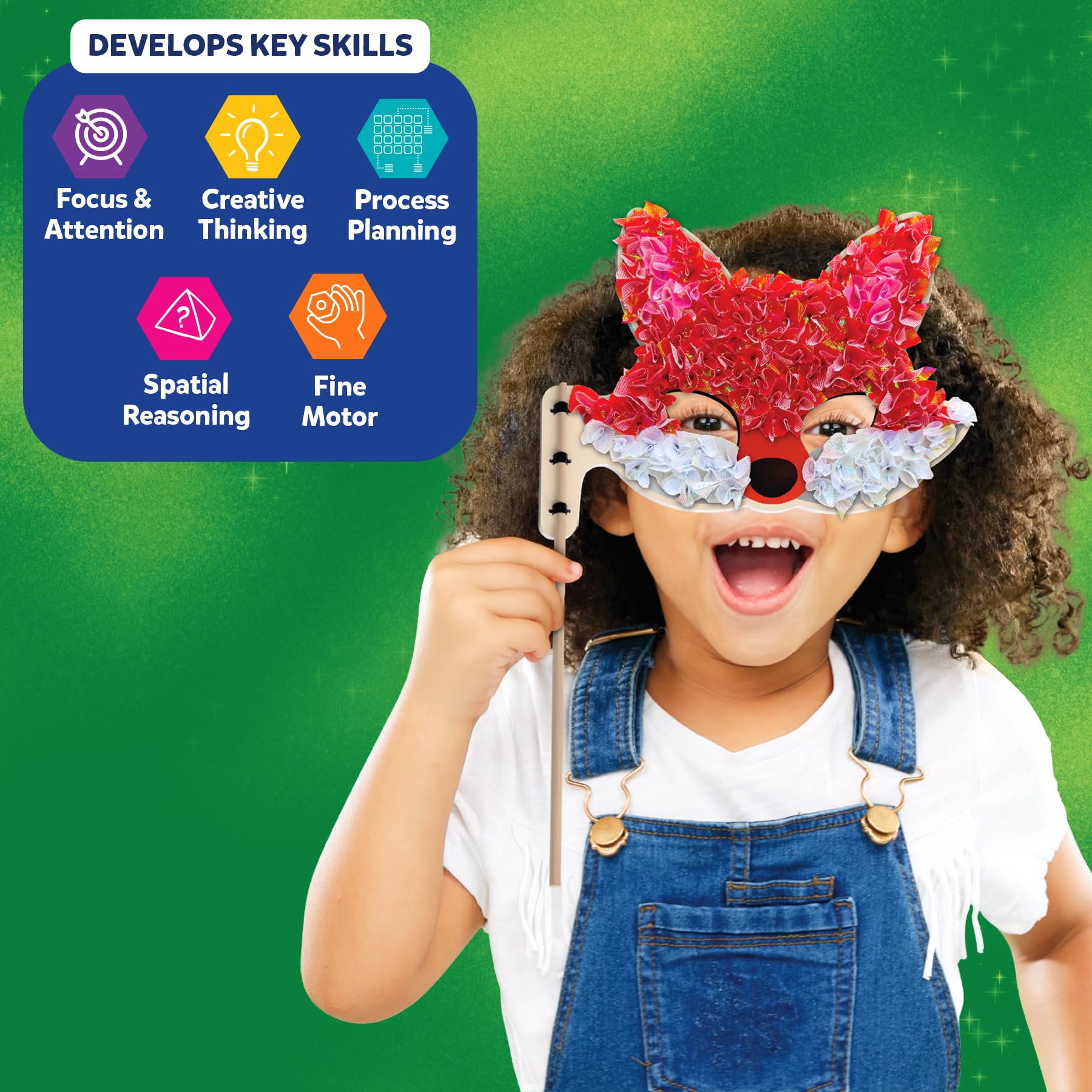 Skillmatics Poke-in Art poke-in sticks simplify fabric placement during crafting.