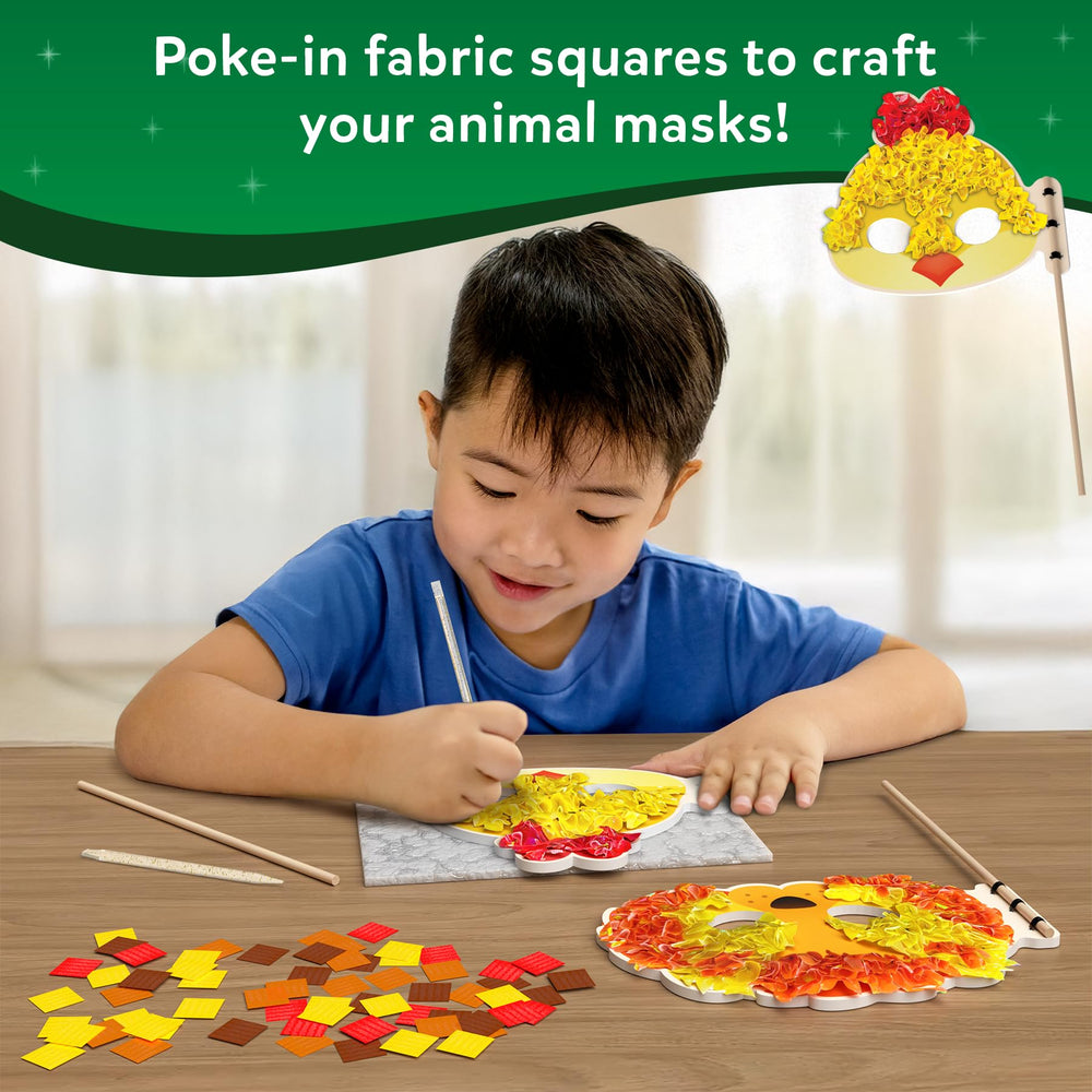 Skillmatics Poke-in Art wooden handles provide sturdy, durable mask hardware.