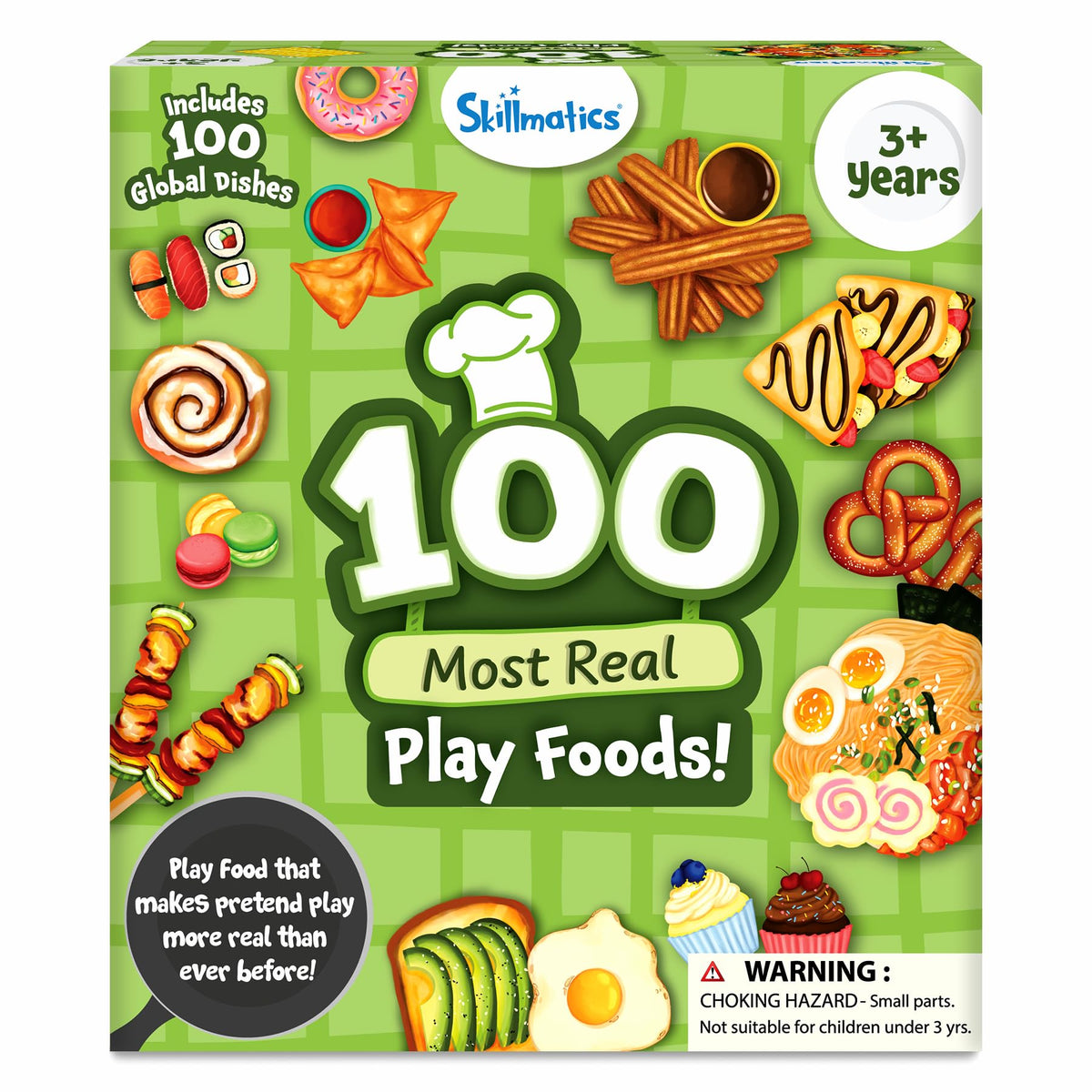 Skillmatics pretend play foods set with 100 global dishes for imaginative play