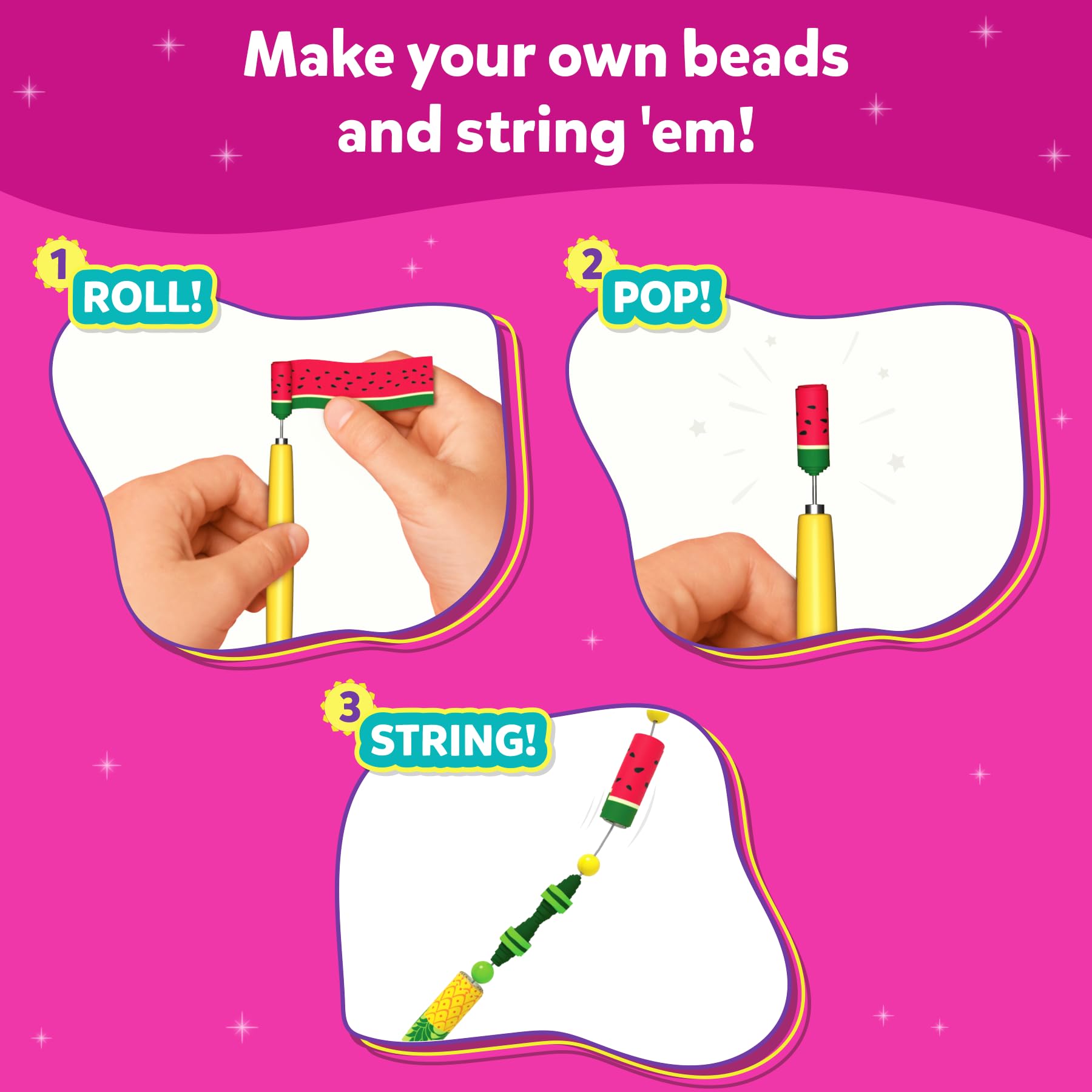 Skillmatics Roll-Up Beads Tropical Paradise roll-up tools speed crafting fun