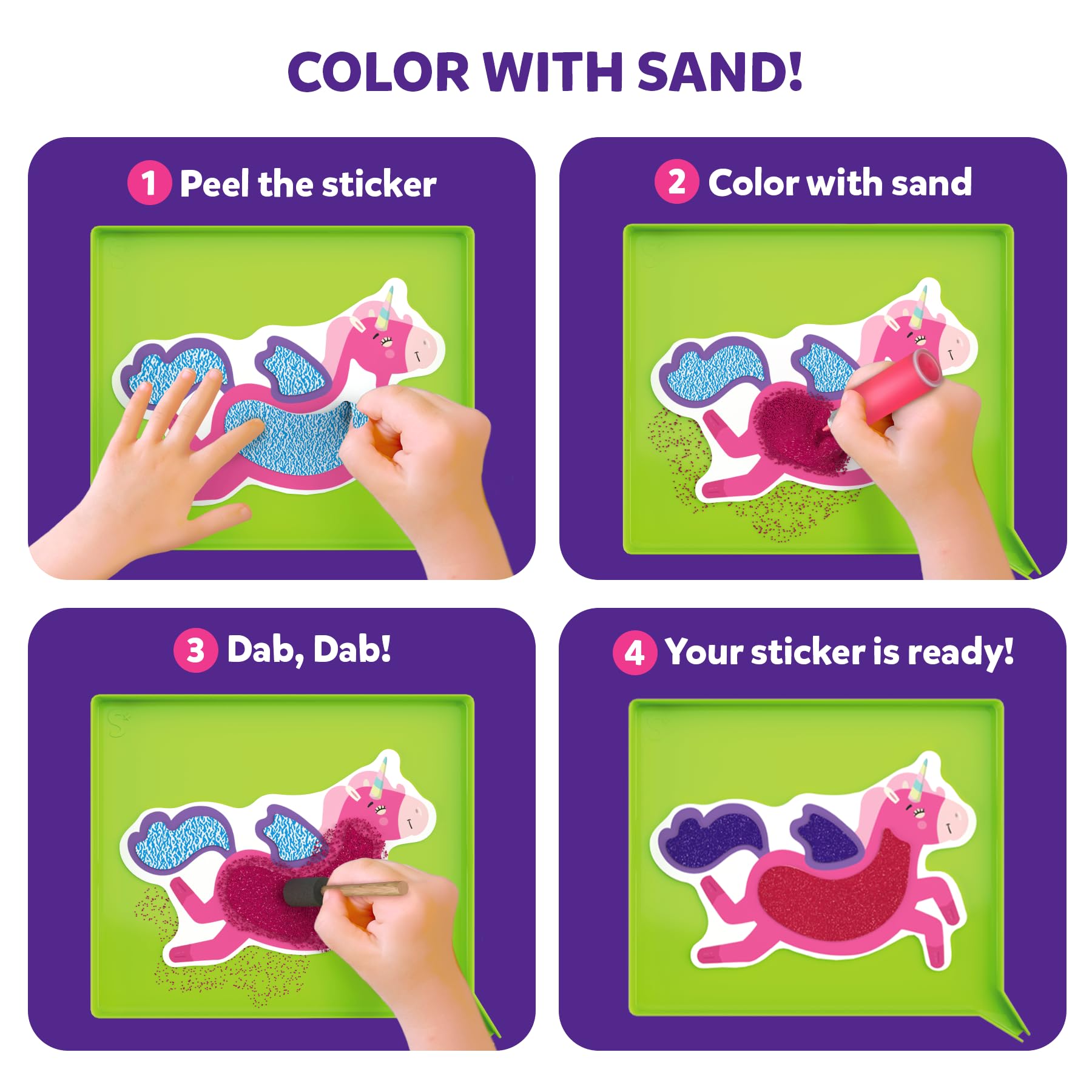 Skillmatics sand art colorful sand bottles enable vibrant coloring.