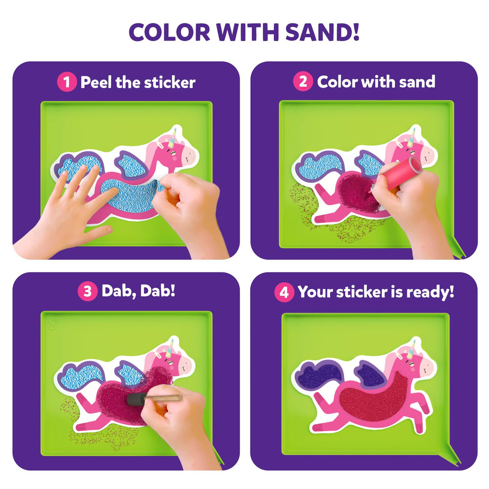 Skillmatics sand art colorful sand bottles enable vibrant coloring.