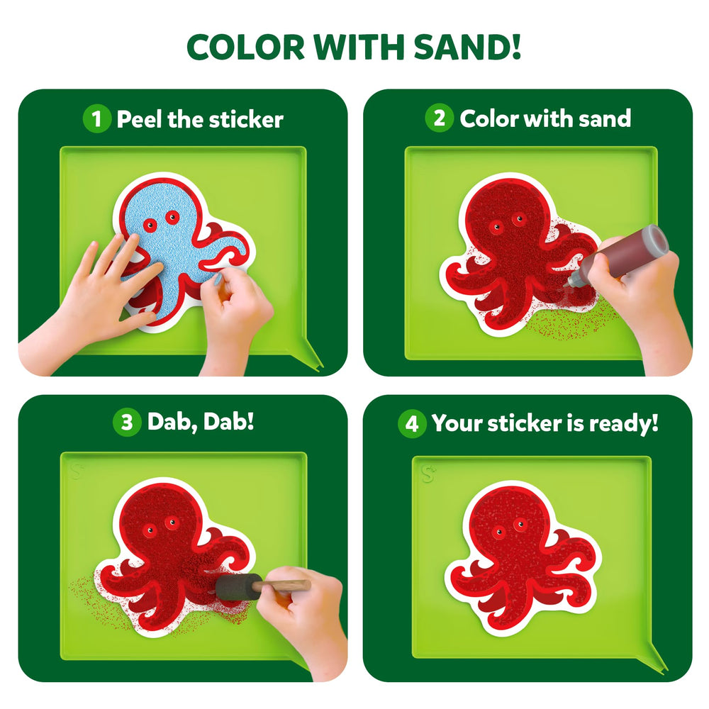 Skillmatics sand art picture boards fuel simple, step-by-step creativity.