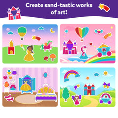 Skillmatics sand art rainbow pen adds bright details.