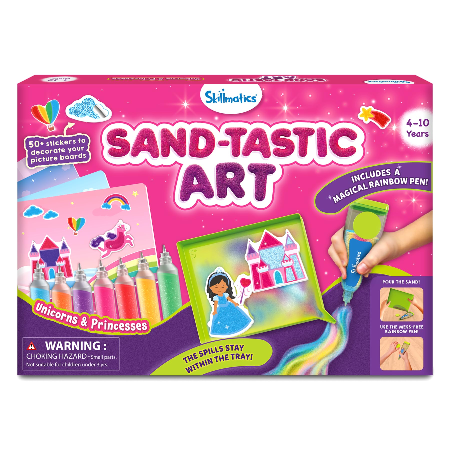 Skillmatics sand art unicorn sticker board for imaginative play.