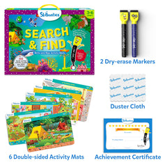 Skillmatics Search and Find amusement park scene promotes observation and memory skills.