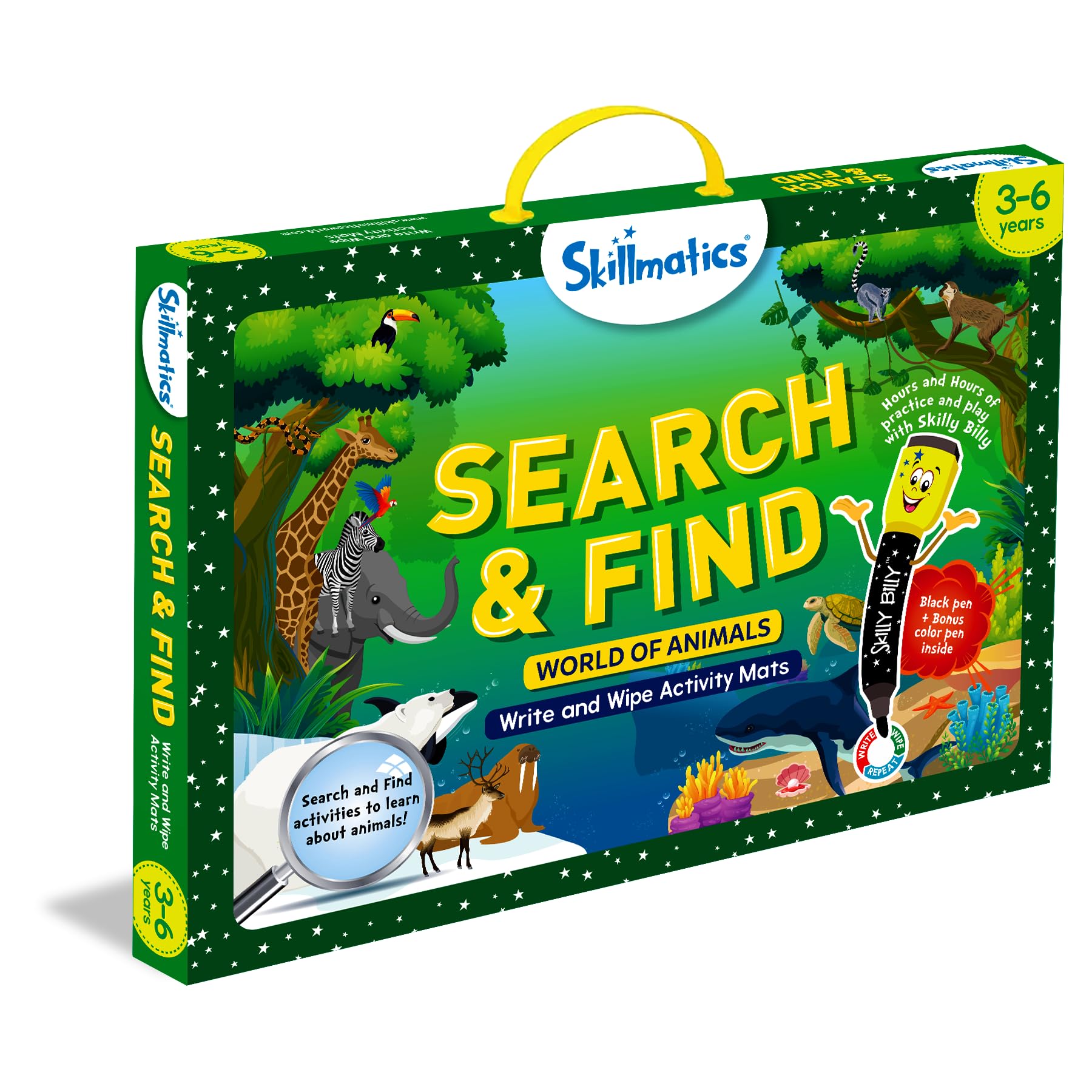 Skillmatics Search and Find Animals screen-free gift idea for ages 3-6.