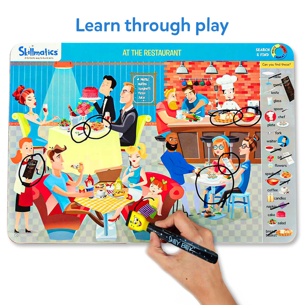 Skillmatics Search and Find space adventure scene inspires curiosity and problem-solving.